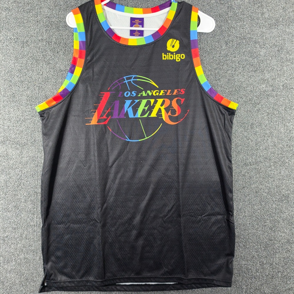 Los Angeles Lakers Jersey Mens Extra Large Pride Rainbow Mesh